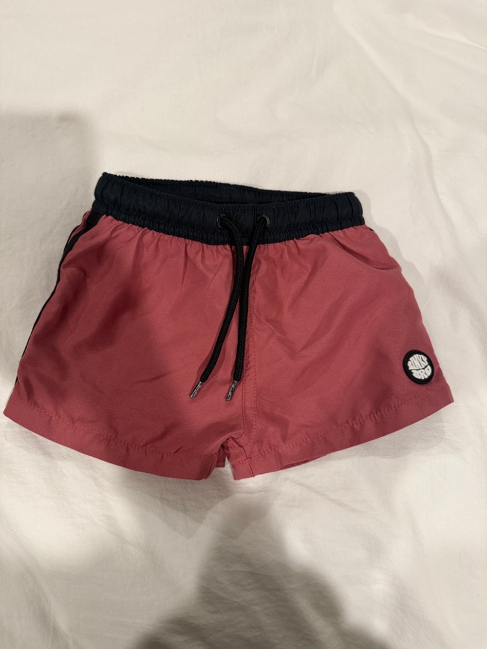 Maroon Swim Shorts with Black Waistband